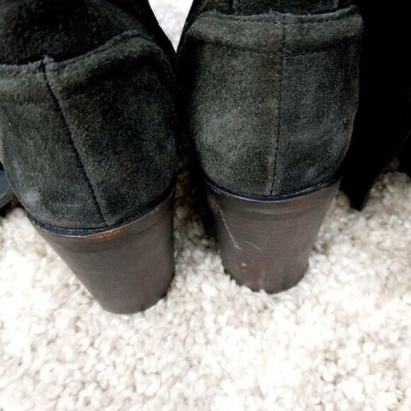 VINCE CAMUTO Knee-High Melaya Suede Boots Block Heels Dk Grey sz: 9 - Picture 5 of 9